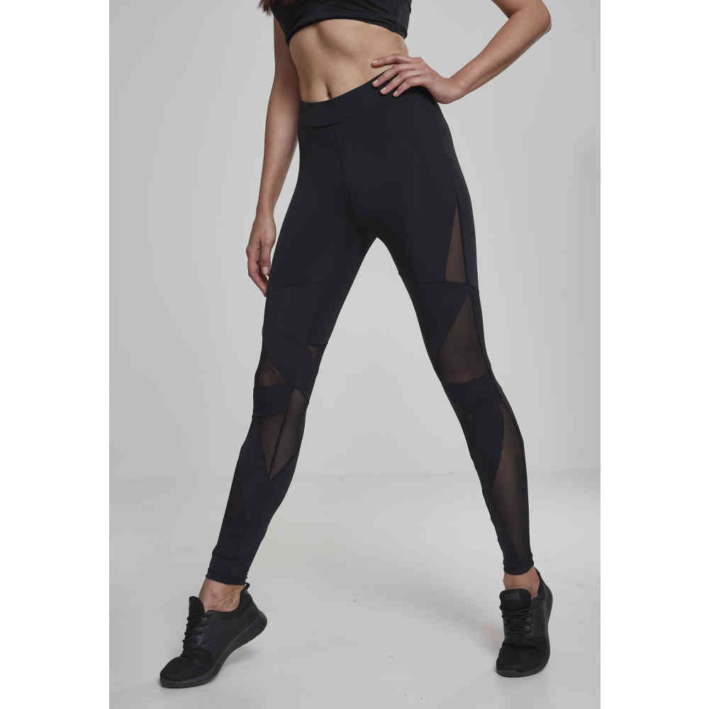 Urban Classics - Triangle Tech Mesh Leggings de sport - Noir